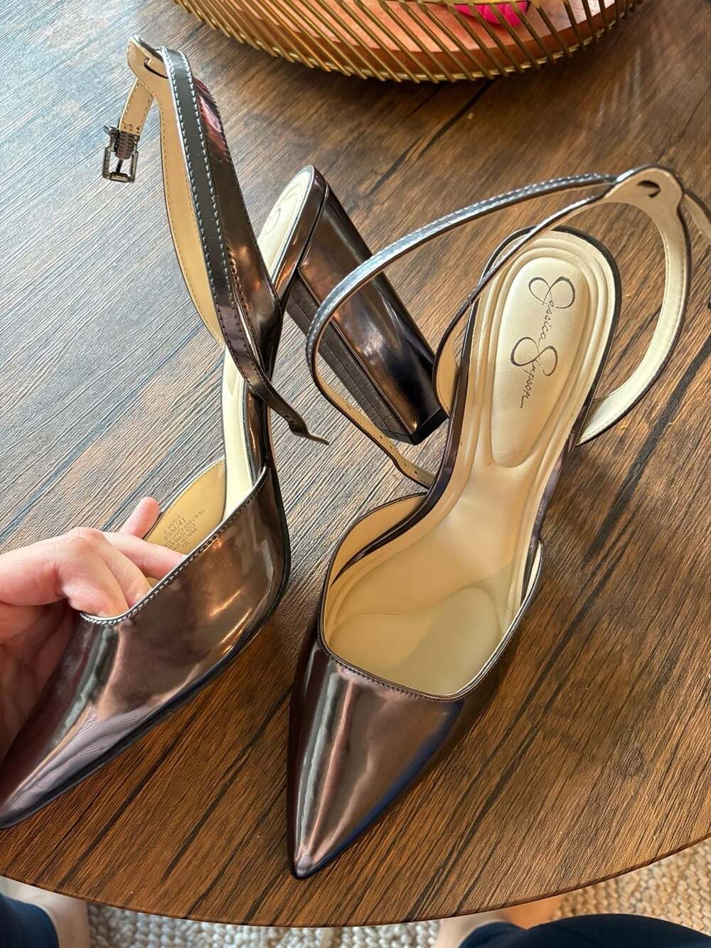 Jessica Simpson Nazela Pointed Toe Block Heel Slingback Pumps